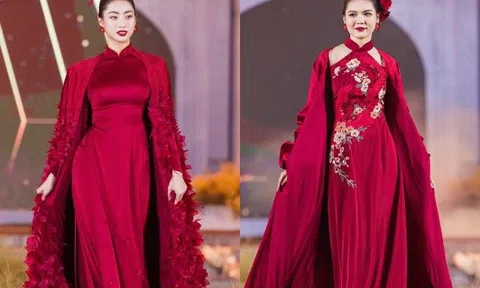 Lương Thùy Linh, Lương Kỳ Duyên thần thái trên sàn diễn cùng BTV Mai Ngọc
