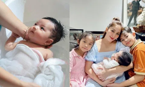 Lisa nhà Khánh Thi - Phan Hiển 3 tháng tuổi đã hưởng dịch vụ cao cấp, chiếc bụng "đốn tim" người xem