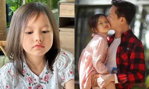 Bé Bồ Câu nhà Phan Như Thảo phụng phịu được bố đại gia "hầu hạ", diện mạo 8 tuổi xinh xắn bất ngờ
