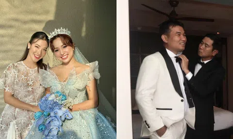 Vân Hugo tổ chức đám cưới "cổ tích" trên biển, Hồ Hoài Anh hiếm hoi xuất hiện, thân thiết bên chú rể