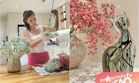 MC Đan Lê khoe bí quyết cắm hoa baby đẹp mê, nhắc chị em "Đừng cắm hoa lúc cáu chồng, mắng con"