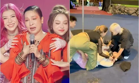 Chị đẹp đạp gió: Cận cảnh pha Quỳnh Nga ngã đập người xuống đất, Mỹ Linh khóc nghẹn trên sóng truyền hình