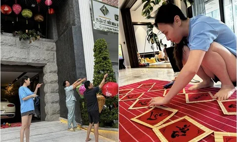 Sao Việt 24h: Cường Đô La hé lộ cảnh vợ yêu để mặt mộc lăn xả trang trí biệt thự "khủng" đón Tết sớm