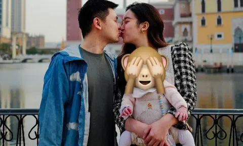 Chồng chủ tịch của Đỗ Mỹ Linh lần đầu khoe ảnh con gái, chớp khoảnh khắc "khóa môi" vợ Hoa hậu ở trời Tây