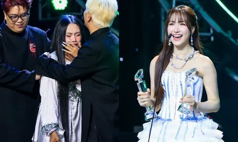 Phương Mỹ Chi bật khóc, Hòa Minzy kể chuyện mẹ khóc tới băng huyết vì sinh ra mình tại Lễ trao giải Làn Sóng Xanh
