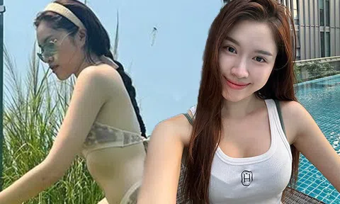 MC Khánh Hoà sở hữu đôi chân dài 1m1 "chơi trội", diện áo tắm chơi môn thể thao nhà giàu