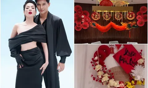 Sao Việt 24h: Lệ Quyên cùng người tình kém 12 tuổi háo hức trang trí Tết, căn biệt thự gần 600m2 ngập sắc đỏ