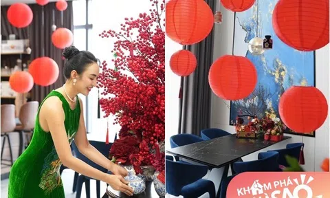 Penthouse tiền tỷ của Hoa hậu Ngọc Diễm đẹp mê ngày giáp Tết, bà mẹ đơn thân còn tự tay cắm hoa xinh