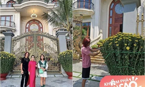 Vợ chồng Việt Hương khoe biệt thự bề thế 240 tỷ đồng ngày giáp Tết, chậu cúc cao hơn người làm dân tình trầm trồ