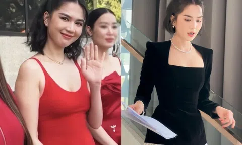Ngọc Trinh trở lại thân phận "chủ tịch", diện đầm đỏ sang chảnh nhưng lộ rõ vết sẹo do tai nạn xe mô tô