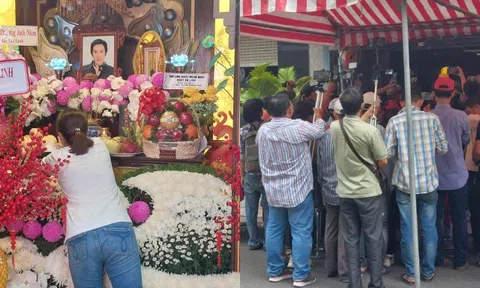 Giỗ đầu "ông hoàng cải lương" Vũ Linh: Bên trong thờ cúng hoành tráng, bên ngoài náo loạn, bị "bao vây" đông nghẹt