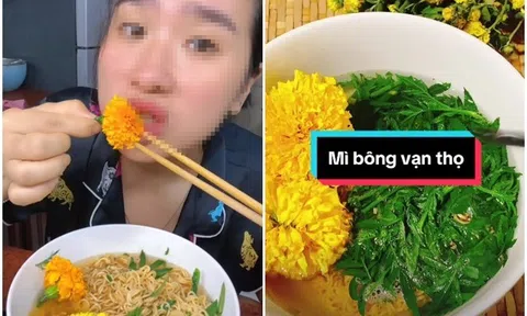 Trào lưu "ăn cúc vạn thọ cùng mì tôm" nhiều người thi nhau thực hiện trên TikTok liệu có an toàn?