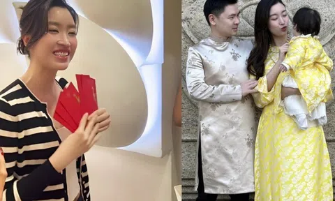 Đỗ Mỹ Linh làm "dâu hào môn" vẫn "vòi" tiền lì xì cho ái nữ, khuôn mặt khác lạ sau sinh gây chú ý