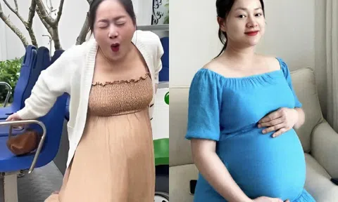 Lan Phương mắc kẹt, đi không lọt cửa vì bụng quá to, nhan sắc khó nhận ra cận ngày "vỡ chum" con lai thứ 2