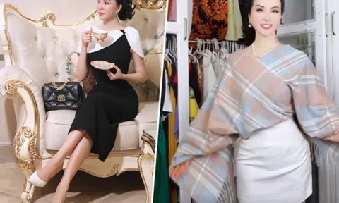 MC "trẻ mãi không già" của Vbiz ăn mặc sang chảnh, nay quấn khăn làm áo độc lạ