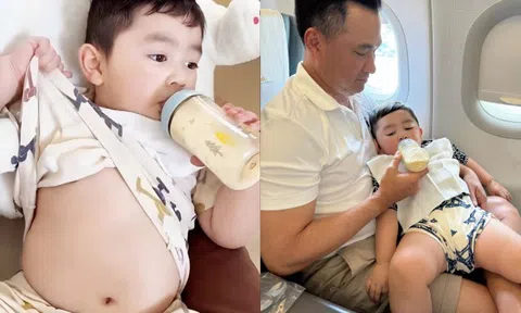 Vợ trẻ Chi Bảo ví von bụng quý tử y hệt bụng bia của chồng, nhóc tì 2 tuổi ăn khỏe trông cực yêu