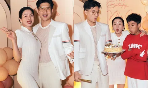 Con trai Lệ Quyên thân thiết bên tình trẻ của mẹ, ngoại hình giờ "trổ nét" hao hao Lâm Bảo Châu
