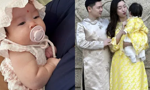 Đỗ Mỹ Linh khoe đồ ăn dặm cho con, cháu gái Bầu Hiển 8 tháng tuổi bụ bẫm, 2 tay "ú nần" cực yêu
