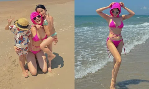 Diệp Lâm Anh diện bikini nhỏ xíu khoe thân hình bốc lửa bên con trai, rạng rỡ giữa nghi vấn có tình mới