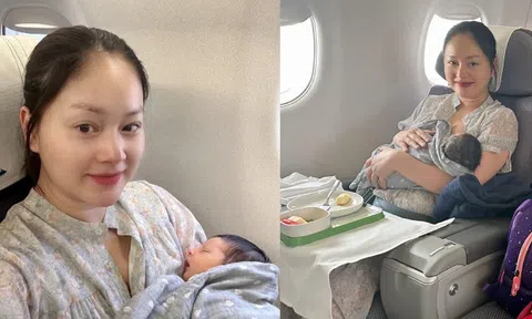 Lan Phương bế con gái 17 ngày tuổi đi máy bay, tự "phá kỷ lục" để đoàn tụ với chồng Tây