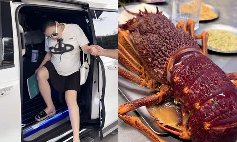 Phương Oanh dát đồ hiệu, ngồi siêu xe tiền tỷ đi khám thai, tẩm bổ cho 2 con Shark Bình bằng cháo tôm hùm