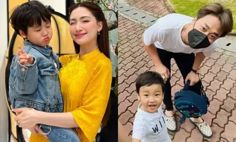 Con trai Hòa Minzy được bố đưa về sau 1 tháng ở Úc, dặn tặng quà cho mẹ