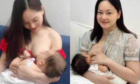 Sao Việt cho con bú: Lan Phương lộ trọn ngực trần, một người đẹp không ngại vạch áo tại nơi làm việc