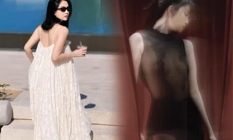 Làm gái ngoan chưa bao lâu, Ngọc Trinh lại trở về style cũ, diện váy mỏng như giấy
