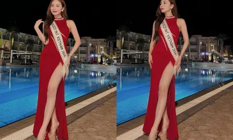 Người đẹp Quảng Trị diện váy cắt xẻ táo bạo, đại diện Việt Nam tham dự Miss Eco International tại Ấn Độ