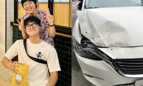 Con trai Công Lý hay tin mẹ bị tai nạn giao thông, phản ứng khiến MC Thảo Vân chảy nước mắt