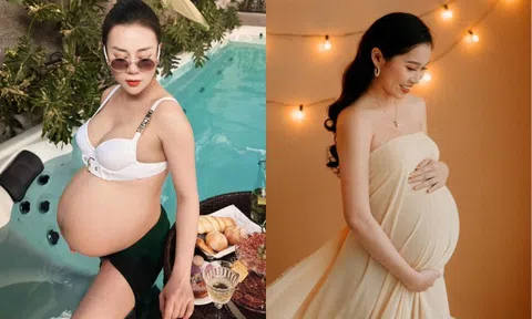 Phu nhân "cá mập" khi mang thai: Phương Oanh tăng 20kg khoe bụng sắp sinh, vợ Shark Hưng bầu đôi vẫn lung linh