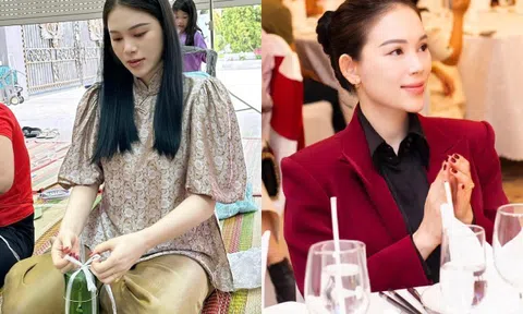 Em dâu Tăng Thanh Hà dự sự kiện của nhà chồng tỷ phú, "mẹ bỉm" ngày càng ra dáng phu nhân hào môn