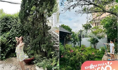 3 con của Vy Oanh và chồng đại gia chăm cây, dọn dẹp trong cơ ngơi xanh mướt ở Đà Lạt