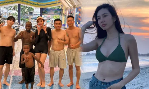 Thùy Tiên "lên đồ" đi chơi cùng hội bạn toàn nam của Quang Linh Vlogs, không giống Hoa hậu chuyên trị style quyến rũ