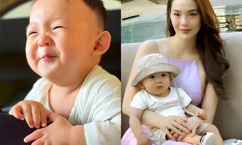Quý tử Minh Hằng có đôi mắt biết cười, trổ nét tuấn tú khiến mẹ phải "nghiện" khoe con