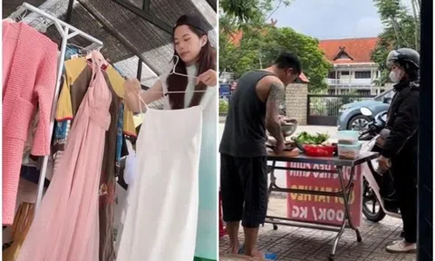 Sao Việt 24h: Nam Em bày sạp quần áo, bạn trai đi bán thịt lợn mưu sinh tại Đà Lạt sau drama