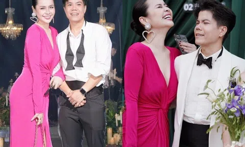 Vũ Hạnh Nguyên diện váy hồng "chặt chém" dự đám cưới Đinh Mạnh Ninh: "Mình cưới nó khóc, nó cưới mình cười như được mùa"