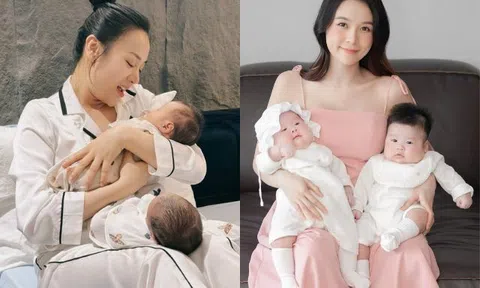 Phương Oanh và Sam cùng cảnh chăm cặp song sinh: Người bị nói chăm con quá kỹ, người "vỡ mộng" khi làm mẹ