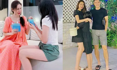 Con gái Công Vinh - Thủy Tiên được mẹ cho xuất hiện, 11 tuổi trổ dáng cao lớn, da trắng ngần hệt thiếu nữ