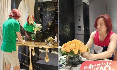 Chồng lãng tử của Việt Hương chăm cắm hoa trong biệt thự 300 tỷ, nữ danh hài ra tay nhưng "quê xệ"