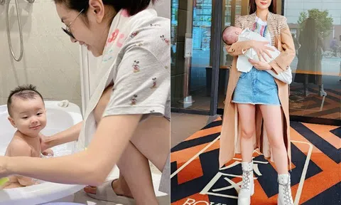 Cảnh làm mẹ của các Hoa hậu Việt lấy đại gia: người được chồng thuê 10 giúp việc, người mặc đồ bộ nhọc nhằn chăm con