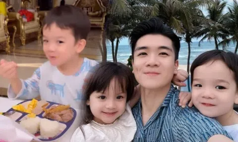 Anh chồng Đỗ Mỹ Linh tự hào khoe kỹ năng cặp sinh đôi tập được khi gần 5 tuổi, bố đơn thân chăm con cực khéo