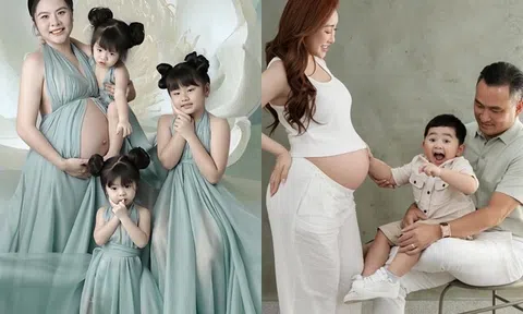Sao Việt chụp ảnh bầu cùng con: Vân Trang vật lộn với 3 con gái, quý tử nhà Chi Bảo "diễn sâu" chuẩn con nhà nòi