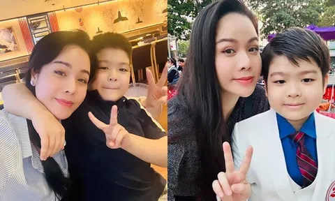 Con trai Nhật Kim Anh khoe "cơ bụng 10 múi" cực chất, quý tử 10 tuổi đã biết lấy tiền lì xì tặng mẹ