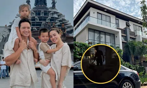 Hồ Ngọc Hà ở biệt thự "khủng" nhưng 7 giờ đã tắt đèn tối thui, cặp song sinh nói tiếng Việt lanh lảnh