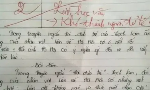 Bài văn bị chấm 2 điểm khiến cõi mạng bức xúc khi giáo viên nhận xét học sinh “khó thành người tử tế”