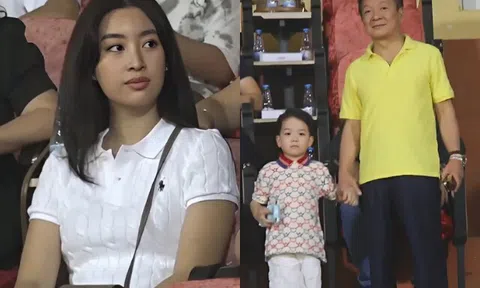 Bầu Hiển dắt cháu đích tôn đi xem bóng đá, "con dâu hào môn" Đỗ Mỹ Linh được khen hết lời khi "đảo ngói”