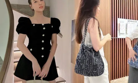 Đàm Thu Trang hiếm hoi lộ diện, ăn mặc đơn giản nhưng mang "túi ba gang" trị giá hơn trăm triệu