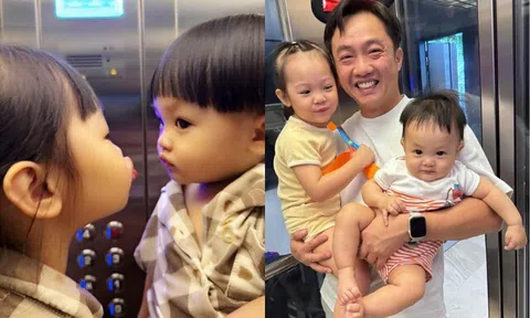 Mẹ vợ Cường Đô La khoe khoảnh khắc đáng yêu của 2 cháu ngoại, Sutin nay giống chị gái Suchin hơn bố