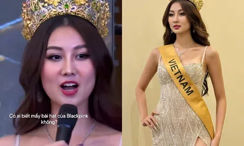 Xôn xao clip Quế Anh giật mic thí sinh Campuchia tại Miss Grand International, tự đòi hát BlackPink nhưng "xịt keo" vì không thuộc lời